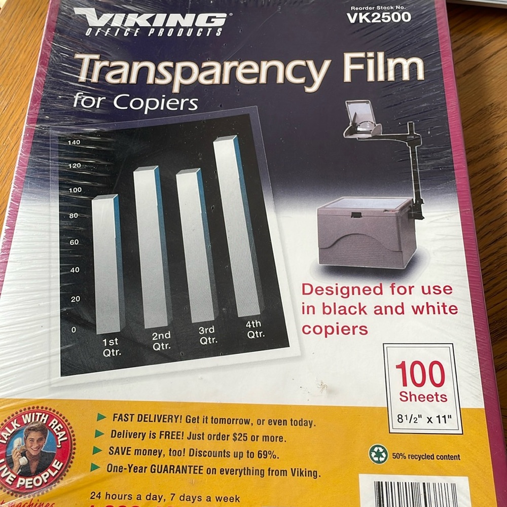 Transparency Film for Copiers by Viking Office Products (100 Sheets)